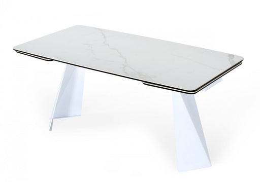 VIG Furniture - Modrest Encanto - Modern White Ceramic Dining Table - VGNS8762-DT - GreatFurnitureDeal