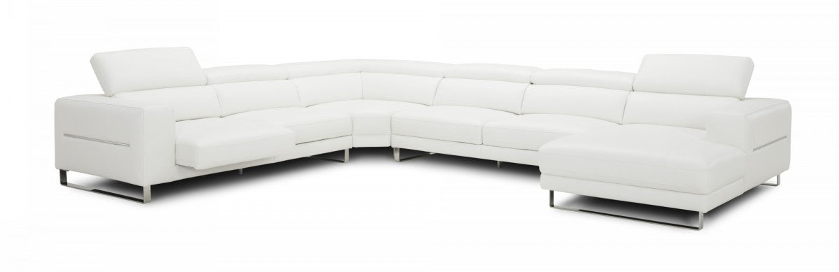 VIG Furniture - Divani Casa Hawkey White Full Leather Sectional - VGKKKF1066-L2927
