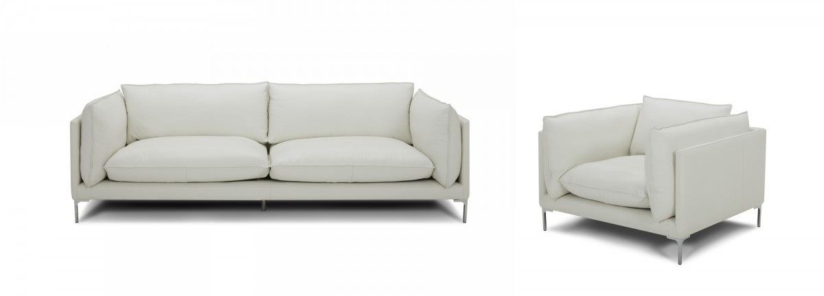 VIG Furniture - Divani Casa Harvest - Modern White Full Leather Chair - VGKKKF2627-L2927-CHR - GreatFurnitureDeal