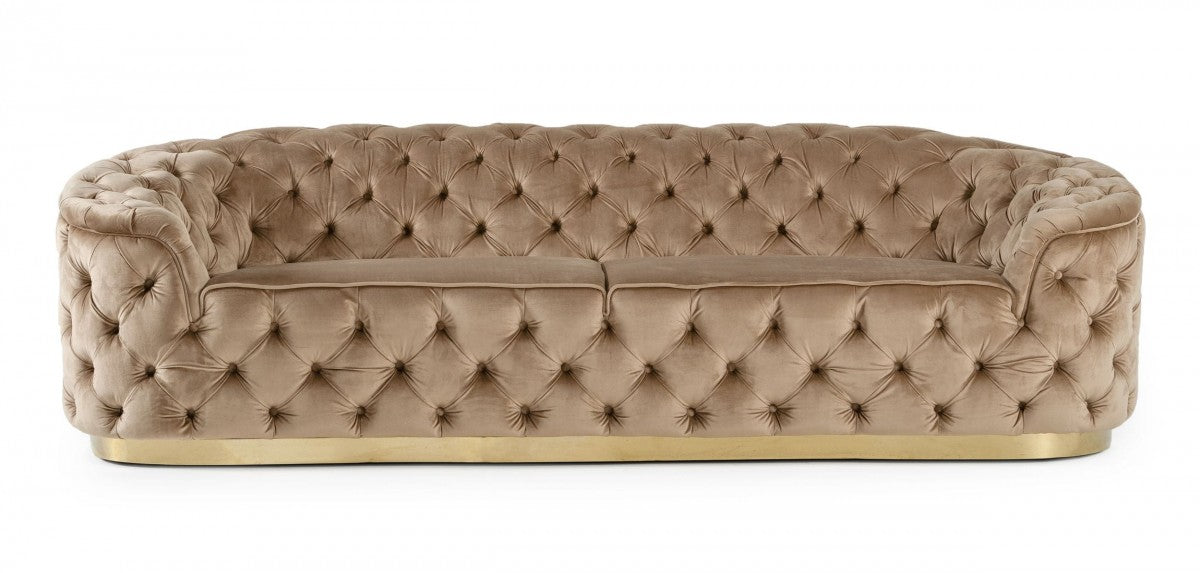 VIG Furniture - Divani Casa Murdoch - Glam Beige and Gold Fabric Sofa - VGUIMY529