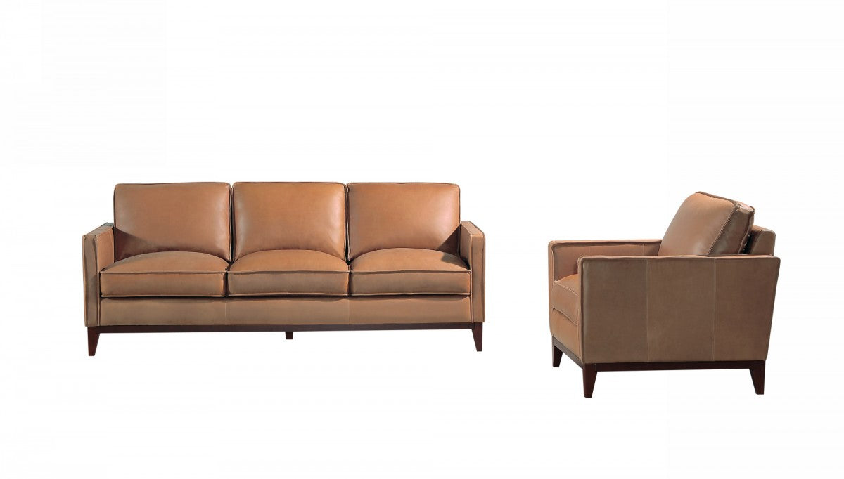 VIG Furniture - Divani Casa Naylor - Modern Brown Italian Leather Split Chair - VGCA6394-BRN-CH