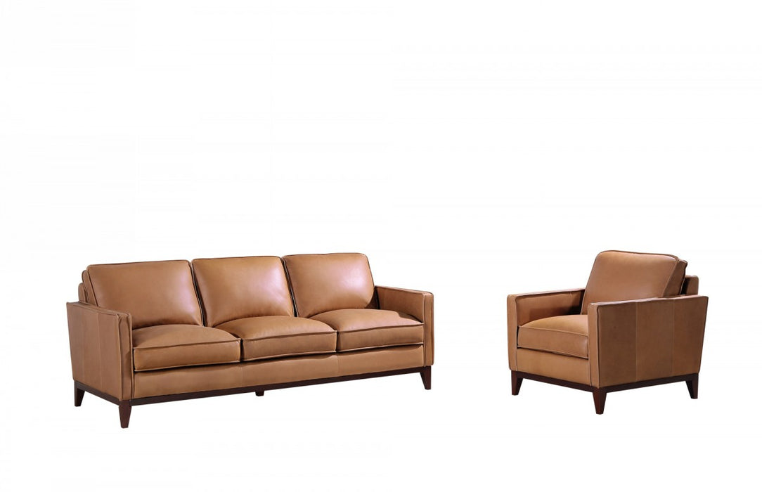 VIG Furniture - Divani Casa Naylor - Modern Brown Italian Leather Split Chair - VGCA6394-BRN-CH