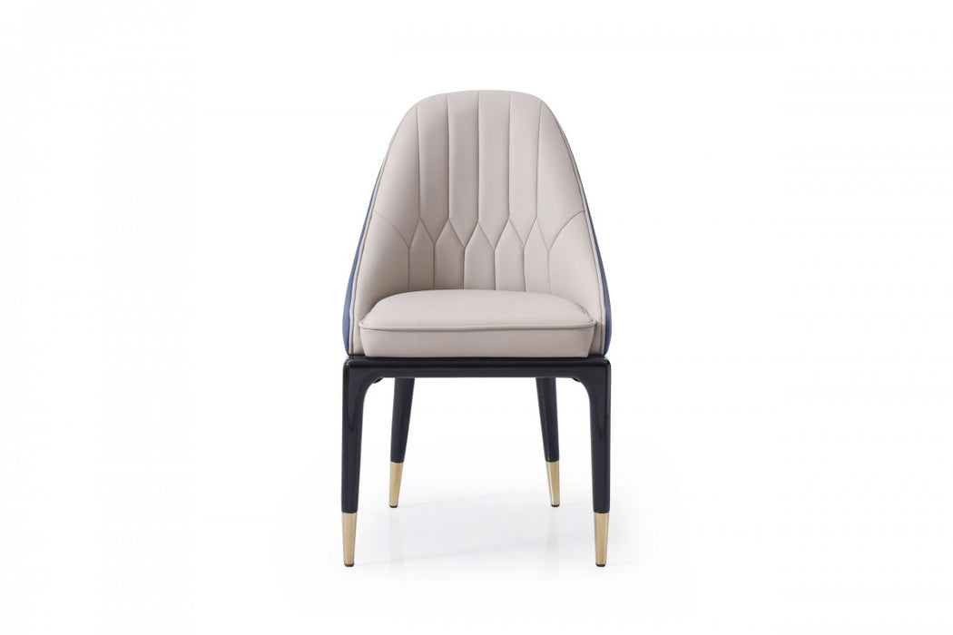 VIG Furniture - Modrest Marco - Modern Glam Beige & Blue Dining Chair - VGVCB1869-BLU-DC