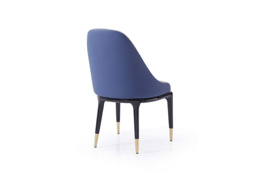 VIG Furniture - Modrest Marco - Modern Glam Beige & Blue Dining Chair - VGVCB1869-BLU-DC