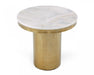 VIG Furniture - Modrest Rocky - Glam White & Gold End Table - VGGMM-ET-1360A - GreatFurnitureDeal