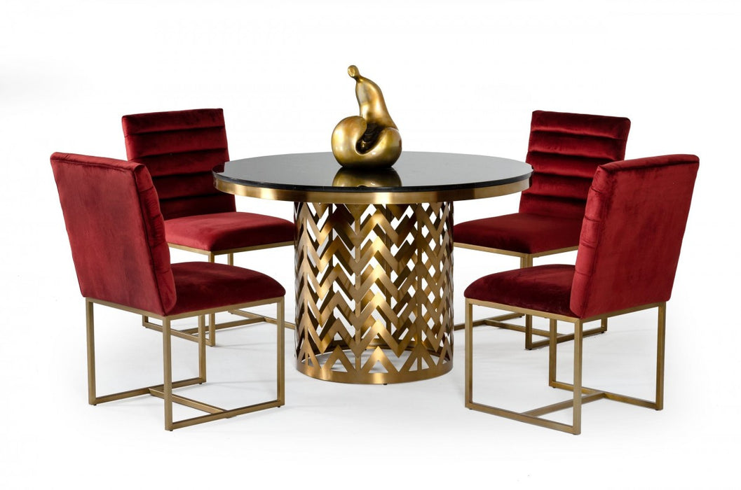 VIG Furniture - Modrest Kowal - Glam Black Marble Dining Table - VGGMM-DT-1426 - GreatFurnitureDeal