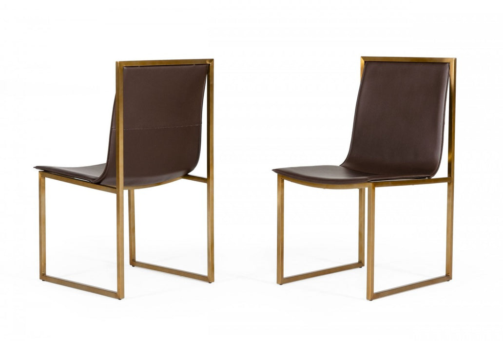 VIG Furniture - Modrest Dalton - Modern Brown Leatherette Dining Chair - VGGMDC-305-DC - GreatFurnitureDeal