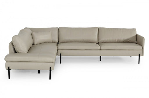 VIG Furniture - Divani Casa Sherry - Modern Grey LAF Chaise Leather Sectional Sofa - VGKKKF.1061Z-GRY-LAF-SECT - GreatFurnitureDeal