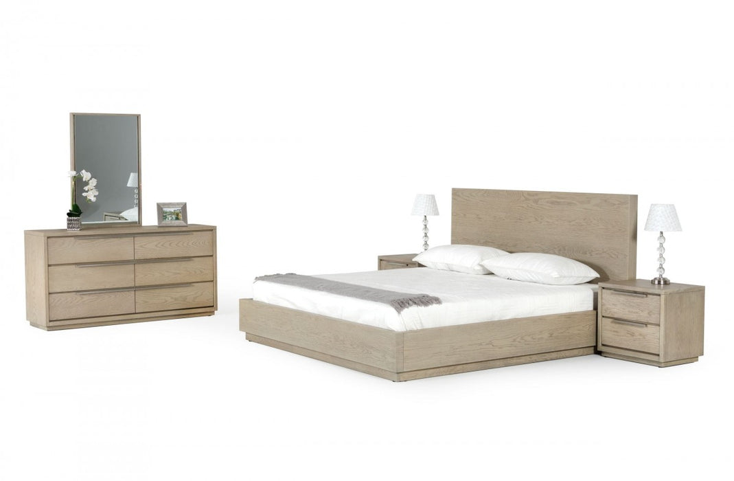 VIG Furniture - Modrest Samson - Contemporary Grey and Silver Bed - VGLBHAMI-KB207-01 - GreatFurnitureDeal