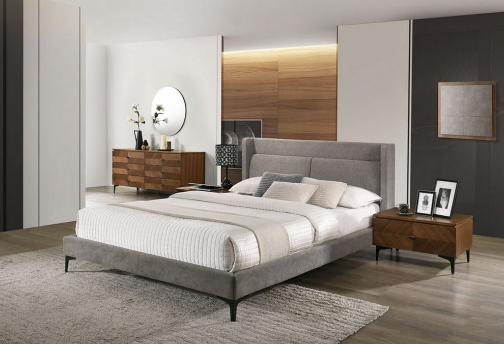 VIG Furniture - Modrest Paula - Mid-Century Grey Upholstered Bed - VGMABR-103