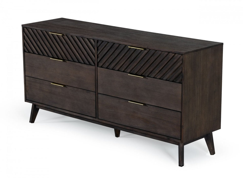 VIG Furniture - Modrest Daisy Mid-Century Dark Acacia Dresser - VGWDKYOTO-DRS - GreatFurnitureDeal