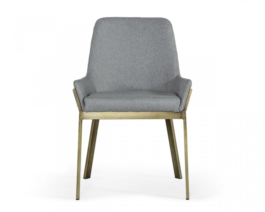 VIG Furniture - Modrest Ganon Modern Grey & Antique Brass Dining Chair - VGGAGA-6736CH-GRY-DC