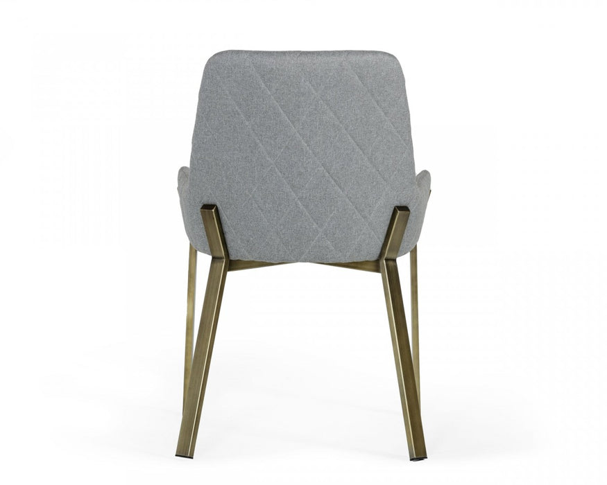 VIG Furniture - Modrest Ganon Modern Grey & Antique Brass Dining Chair - VGGAGA-6736CH-GRY-DC