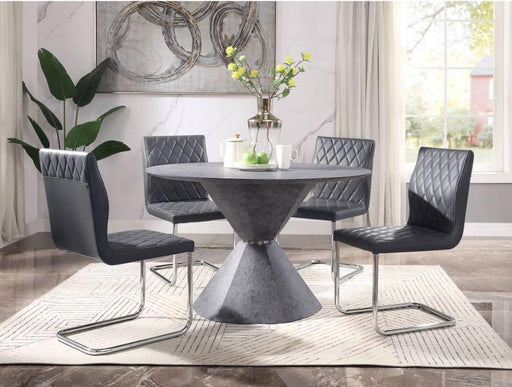 Acme Furniture - Ansonia 5 Piece Round Dining Table Set In Chrome - 77830-5SET - GreatFurnitureDeal