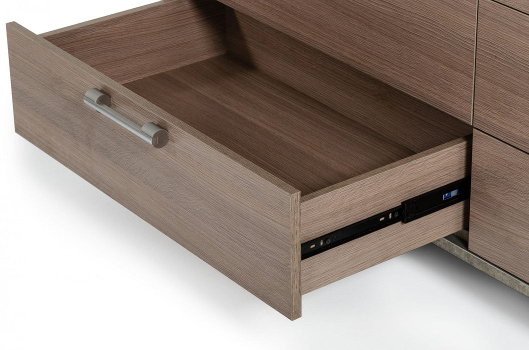 VIG Furniture - Nova Domus Boston Modern Brown Oak & Brushed Stainless Steel Dresser - VGANBOSTON-DRS