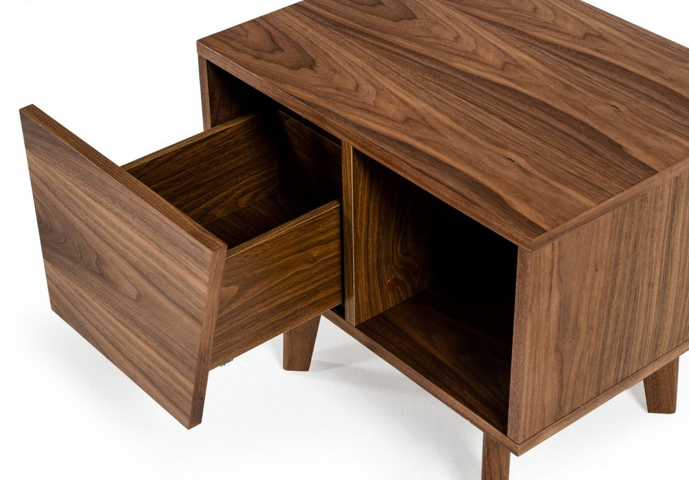 VIG Furniture - Modrest Abelard Mid-century Walnut Nightstand - VGBBMB1707-NS - GreatFurnitureDeal