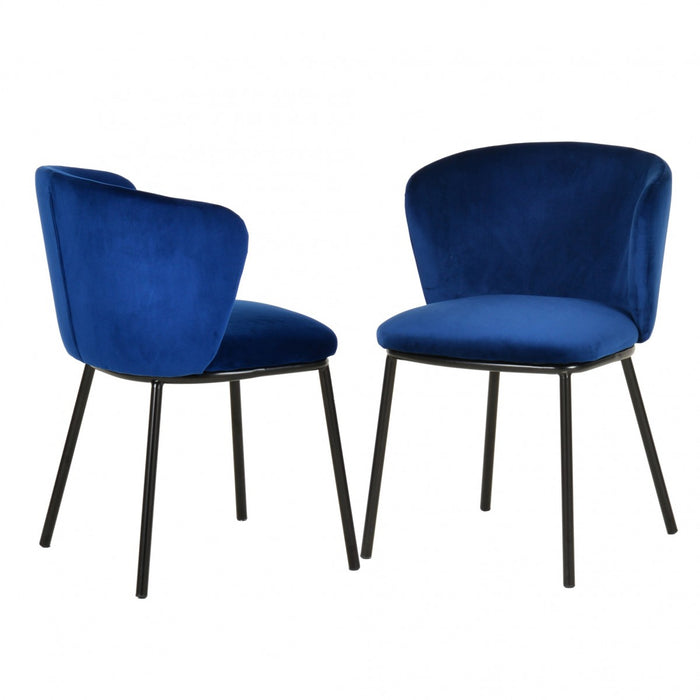 VIG Furniture - Modrest Bessie Modern Blue Velvet Dining Chair (Set of 2) - VGFH139131-BLU-DC
