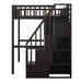 GFD Home - Full size Loft Bed with Bookshelf,Drawers,Desk,and Wardrobe-Espresso - GreatFurnitureDeal