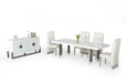 VIG Furniture - Modrest Lenny- Modern White High Gloss & Stainless Steel Gun Metal Dining Table - VGGMDT-1393B-WHT-DT - GreatFurnitureDeal