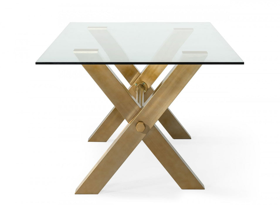 VIG Furniture - Modrest Dandy - Modern Golden & Glass Dining Table - VGGMDT-1305-DT