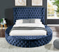 GFD Home - Hazel Queen Size Tufted Storage Bed made with Wood in Blue - GreatFurnitureDeal