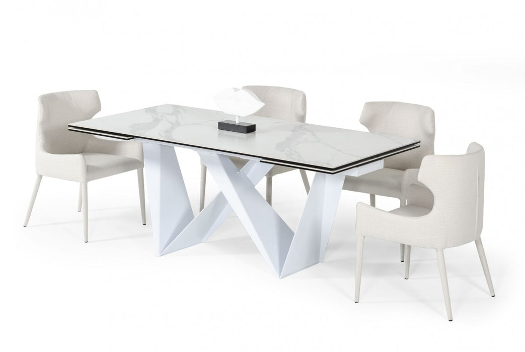 VIG Furniture - Modrest Fritz Modern White Ceramic Dining Table - VGNSGD8767-WHT - GreatFurnitureDeal