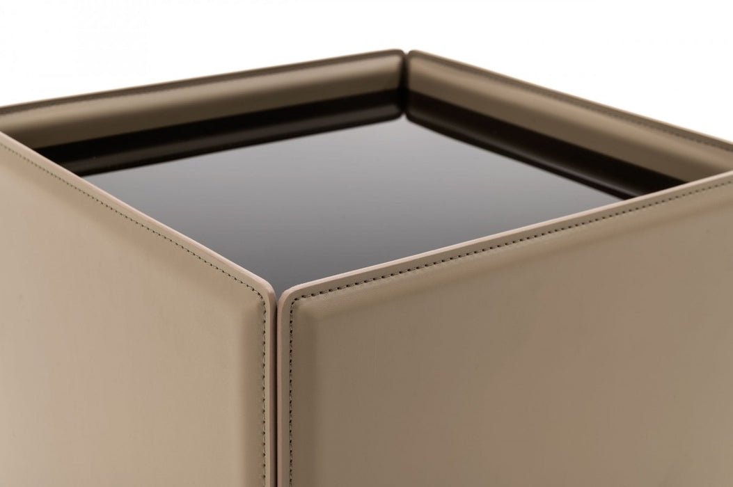 VIG Furniture - Modrest Vargas Modern Beige Leatherette End Table - VGWCE320B-BEI-ET