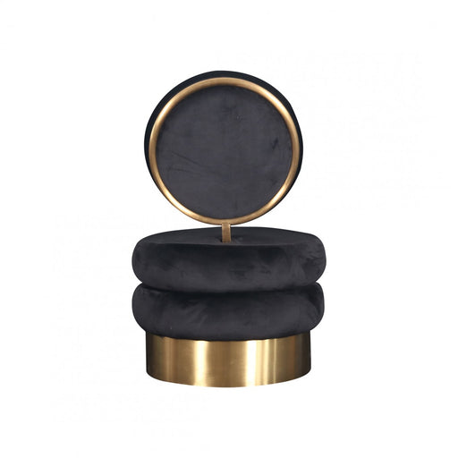 VIG Furniture - Modrest Fleming Modern Black Velvet & Gold Accent Chair - VGMFOC-2199-BLK-CH - GreatFurnitureDeal