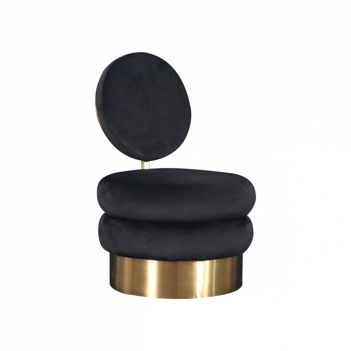 VIG Furniture - Modrest Fleming Modern Black Velvet & Gold Accent Chair - VGMFOC-2199-BLK-CH