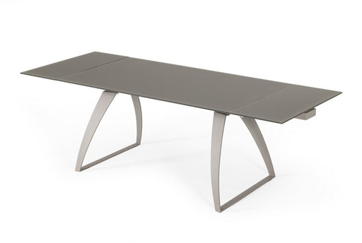 VIG Furniture - Modrest Pittson Modern Extendable Grey Glass Dining Table - VGYFDT8852F-GRY-DT - GreatFurnitureDeal