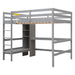 GFD Home - Full Size Loft Bed with Multifunction Shelves and Under-bed Desk, Gray - GreatFurnitureDeal