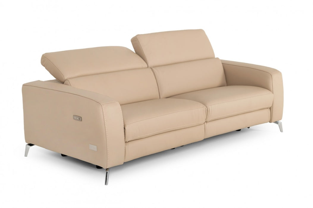 VIG Furniture - Coronelli Collezioni Turin Cappuccino Leather 2-Seater 91" Recliner Sofa - VGCCROMA-SF-CAP-TAN-S