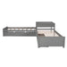 GFD Home - L-shaped Platform Bed with Trundle and Drawers Linked with built-in Desk,Twin,Gray - GreatFurnitureDeal