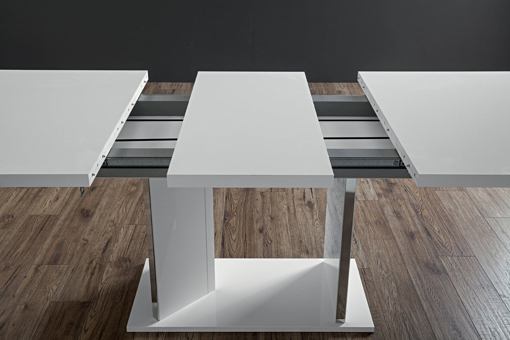 ESF Furniture - Lisa Dining Table 8 Piece Dining Room Set w/1-ext - LISADTABLEWHITE-8SET