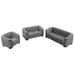 GFD Home - Modern 3-Piece Sofa Sets with Rubber Wood Legs,Velvet Upholstered Couches Sets Including Three Seat Sofa, Loveseat and Single Chair for Living Room Furniture Set,Gray - GreatFurnitureDeal