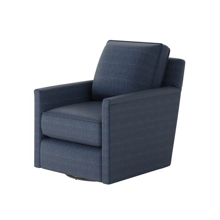 Southern Home Furnishings - Theron Indigo Swivel Glider Chair in Blue - 21-02G-C Theron Indigo - GreatFurnitureDeal
