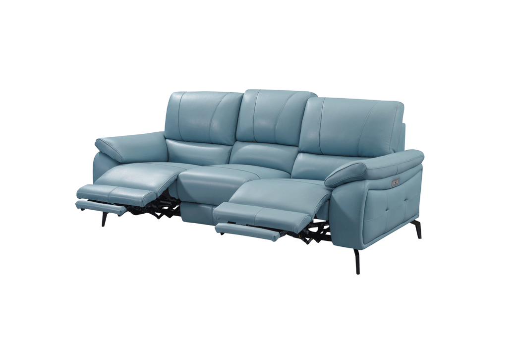 ESF Furniture - 2934 Living Room 3 Piece Living w/Electric Recliner Room Set in Blue - 29343BLUESLC-3SET - GreatFurnitureDeal