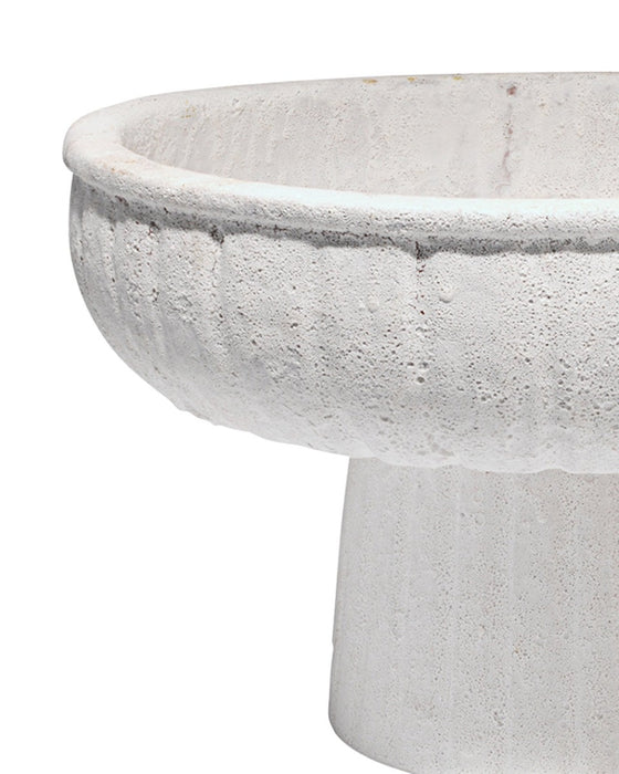 Jamie Young Company - Aegean Large Pedestal Bowl in Rough Matte White Ceramic - 7AEGE-LGWH