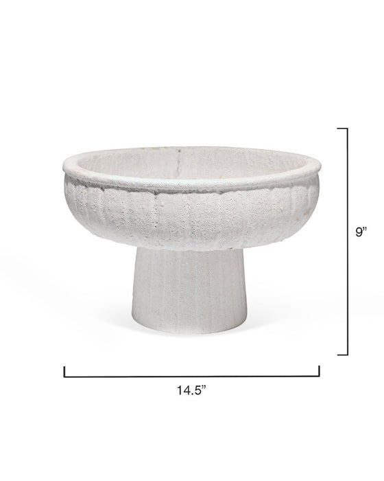 Jamie Young Company - Aegean Large Pedestal Bowl in Rough Matte White Ceramic - 7AEGE-LGWH - GreatFurnitureDeal