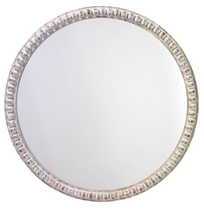 Jamie Young Company - Audrey Beaded Mirror in White Wood - 7AUDR-MIWH - GreatFurnitureDeal