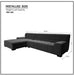 GFD Home - 125.98" Sectional Sofa Dark Grey - GreatFurnitureDeal