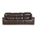 GFD Home - Timo Top Grain Leather Power Reclining Sofa | Adjustable Headrest | Big Size | Cross Stitching - GreatFurnitureDeal