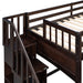 GFD Home - Stairway Twin XL Loft Bed with Twin Size Trundle and 3 Drawers, Storage, Desk, Espresso - GreatFurnitureDeal