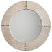 Jamie Young Company - Round Cross Stitch Mirror in White Hide - 7CROS-LGWH - GreatFurnitureDeal
