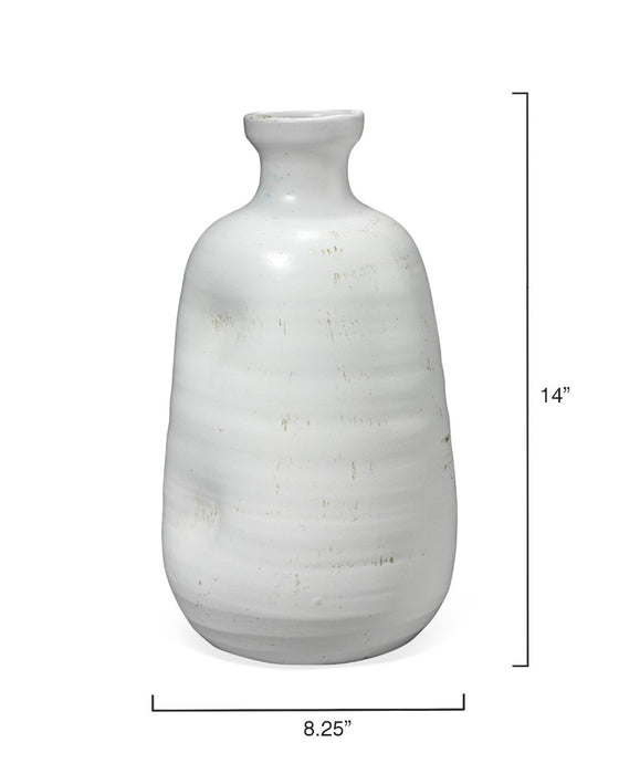 Jamie Young Company - Dimple Vase in Matte White Ceramic - 7DIMP-VAWH - GreatFurnitureDeal