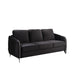 GFD Home - Hathaway Black Velvet Fabric Sofa Loveseat Chair Living Room Set - GreatFurnitureDeal