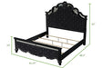 GFD Home - Milan King 5-N Tufted Upholstery Bedroom set made with Wood in Black - GreatFurnitureDeal