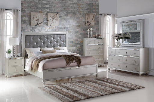 Myco Furniture - Christopher Mirrored Queen Bed in Silver - CR450Q - GreatFurnitureDeal