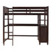 GFD Home - Twin size Loft Bed with Drawers and Desk, Wooden Loft Bed with Shelves - Espresso(OLD SKU: LP000530AAP) - GreatFurnitureDeal