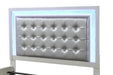GFD Home - Passion LED Queen Bed Made with Wood in Milky White - GreatFurnitureDeal